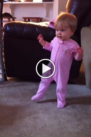 7 month old baby walking